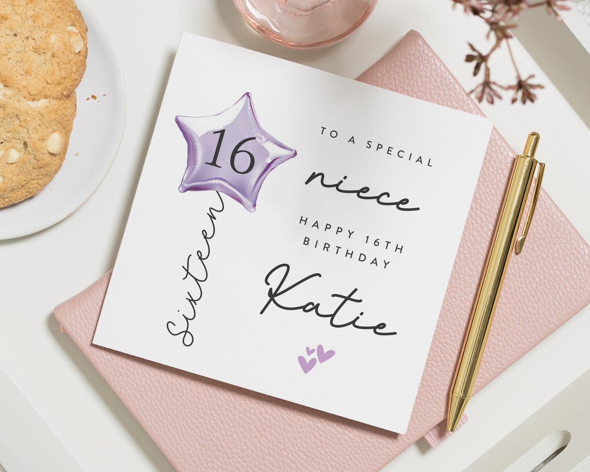 16th Birthday Card for Niece, Personalised Birthday Card, Sixteen Birthday Card, Birthday Card for Girl, Custom Niece Birthday Card