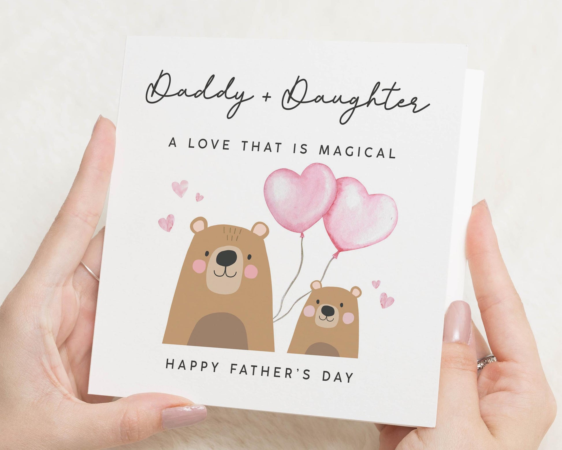 Fathers Day Card from Daughter, Daddy and Daughter Card, Cute Bear Fathers Day Card, Fathers Day Card for Dad, Happy Fathers Day Card
