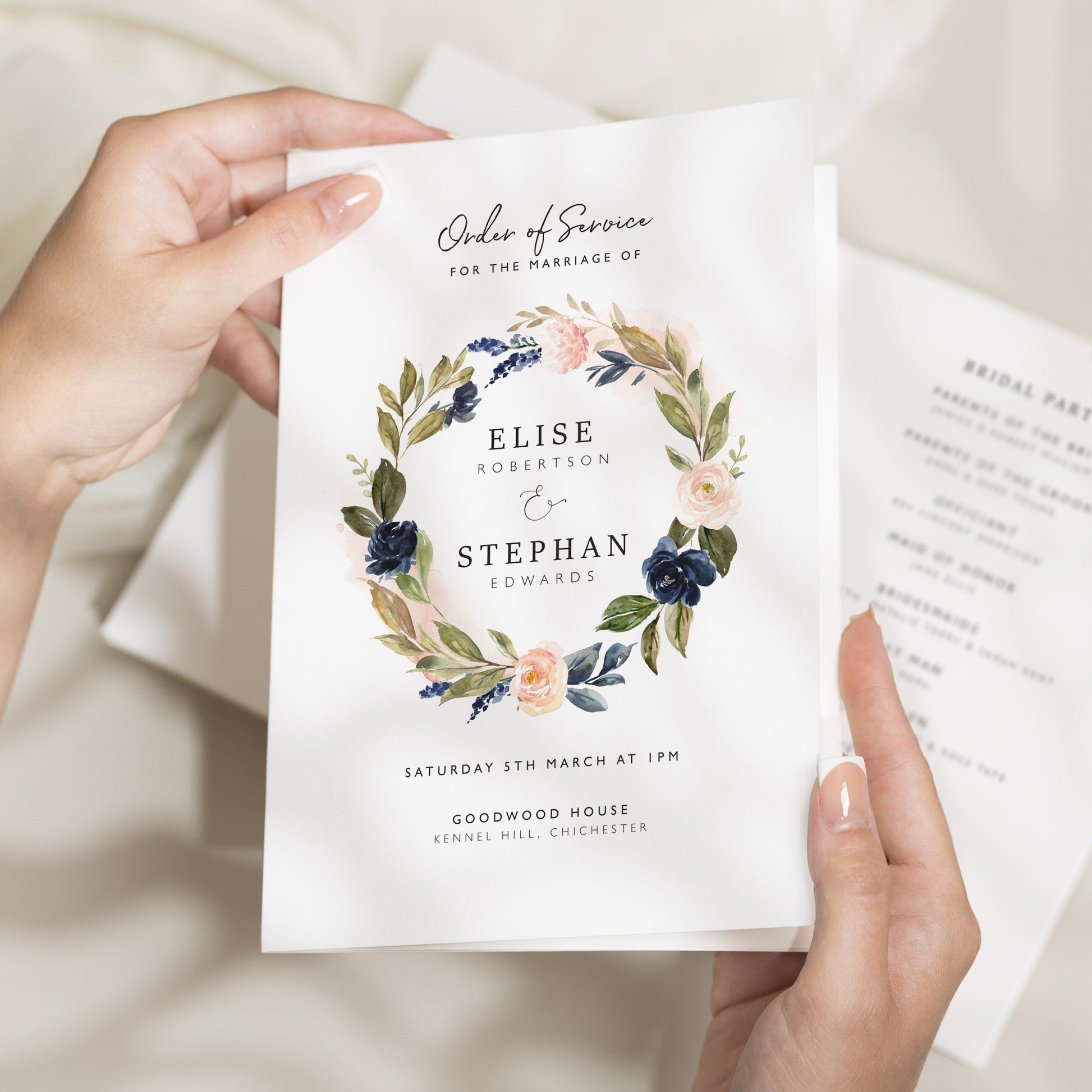 Order of Service, Wedding Order Of Service, Order Of Service Wedding, Order Of Service Booklet, Wedding Booklet 'Elise'