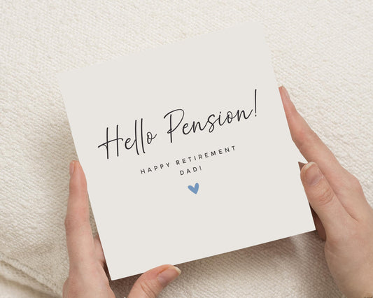 Retirement Card for Dad, Happy Retirement Card, Pension Card, Retirement Card for Him, Personalised Retirement Card, Simple Retirement Card