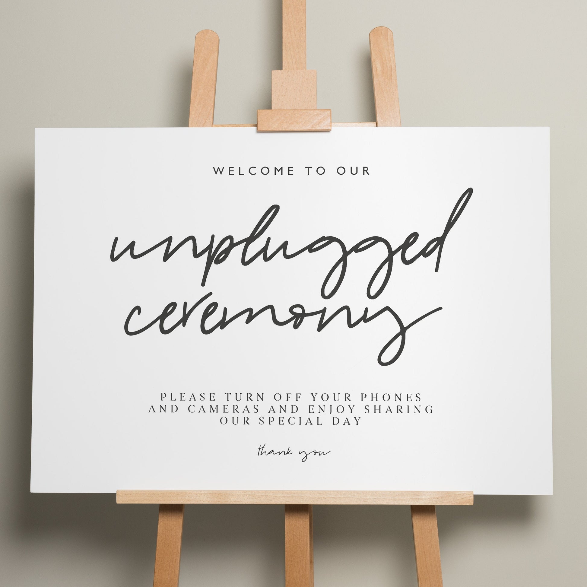 Simple Wedding Sign, Unplugged Ceremony Wedding Sign, Minimalistic Wedding Signage, Calligraphy Wedding Sign, Modern Design 'Chelsea'