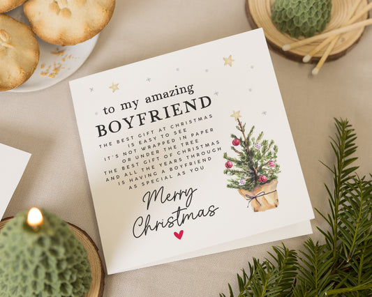 Christmas Card for Boyfriend, Merry Christmas Card for Him, Personalised Christmas Card, Cute Christmas Card for Boyfriend