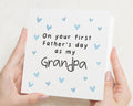 First Fathers Day Card for Grandpa, Fathers Day Card from Baby, Fathers Day Card for Grandad, Cute Fathers Day Card, Blue Hearts Card