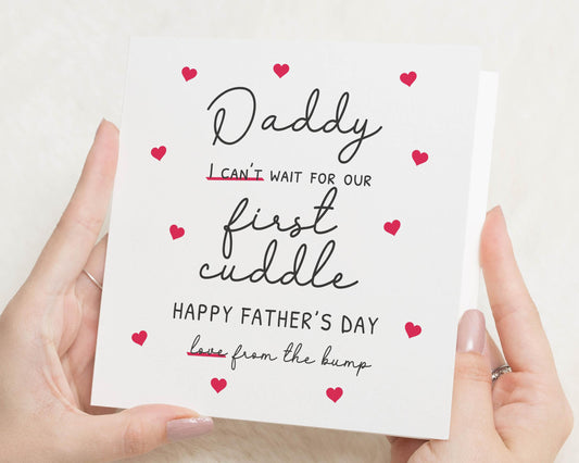 Fathers Day Card from the Bump, Daddy to Be Card, First Fathers Day Card, Personalised Fathers Day Card, Cute Card for Dad to Be