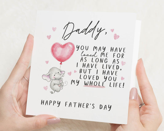 Fathers Day Card from Daughter, Cute Elephant Fathers Day Card, Daddy Fathers Day Card, Fathers Day Card for Him, Fathers Day Card
