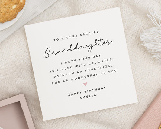 Birthday Card for Granddaughter, Personalised Granddaughter Birthday Card, Birthday Card for Girl, Special Birthday Card for Her