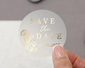 Save The Date Sticker, Gold Foil Save The Date, Wedding Save The Date Sticker, Personalised Wedding Sticker, Floral Save The Date