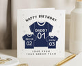 Birthday Card for Daddy, Daddy Birthday Card from Kids, Personalised Football Card, Birthday Card for Dad, Card from Children