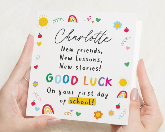 Good Luck Card for School, First Day of School Card, Personalised Good Luck Card, Good Luck Card for Kids, New School Card