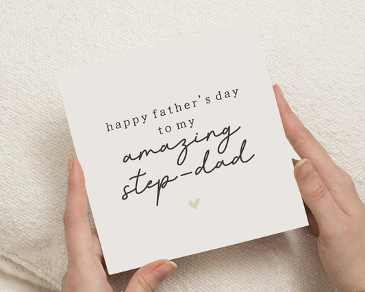 Fathers Day Card for Step Dad, Stepdad Fathers Day Card, Fathers Day Card from Daughter, Fathers Day Card from Son, Simple Fathers Day Card