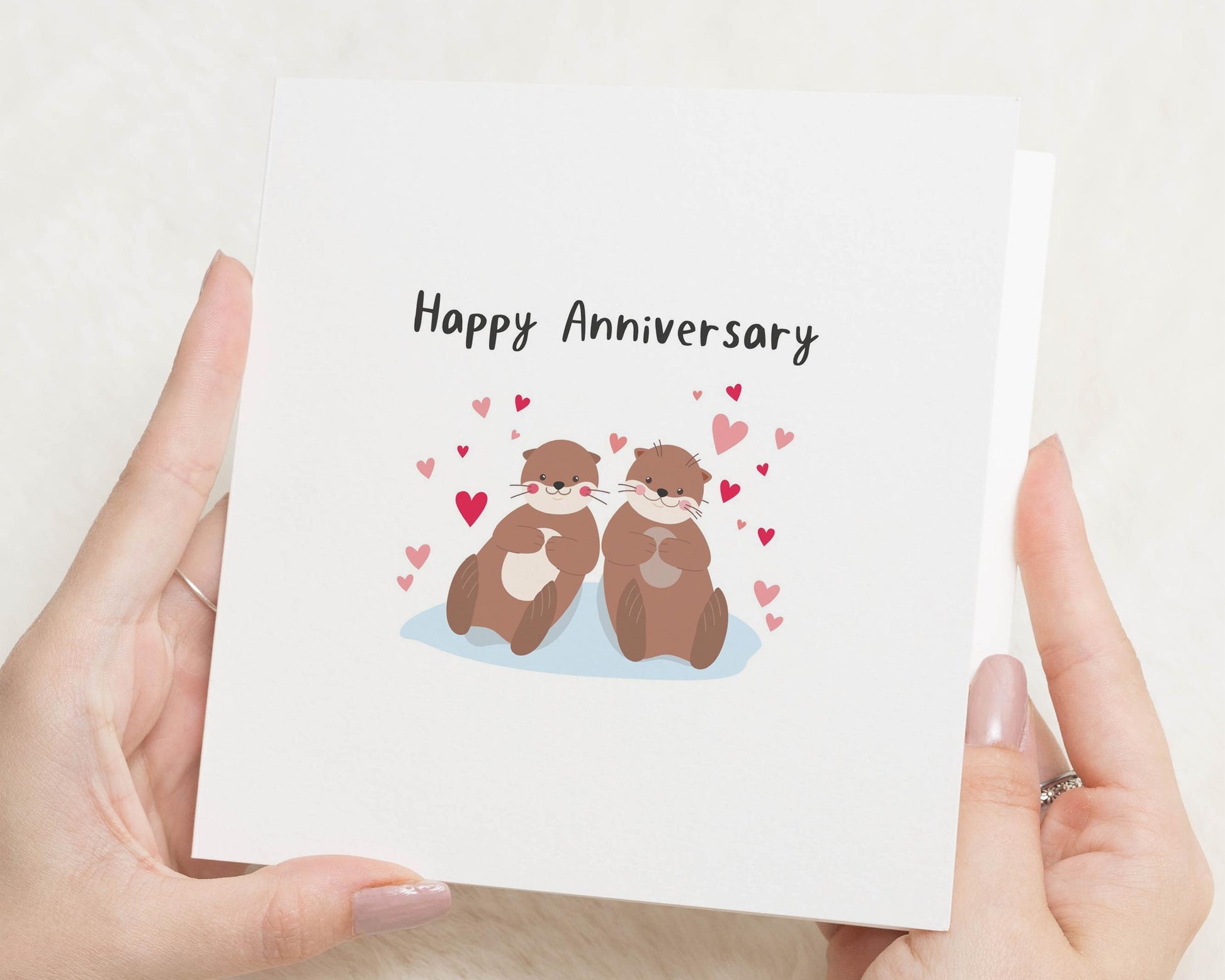 Anniversary Card, Cute Otter Anniversary Card, Anniversary Card for Him, Anniversary Card for Her, Romantic Card, Cute Animal Card