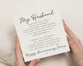 Anniversary Card for Husband, Romantic Anniversary Card, Poem Card for Him, Personalised Anniversary Card, Husband Card