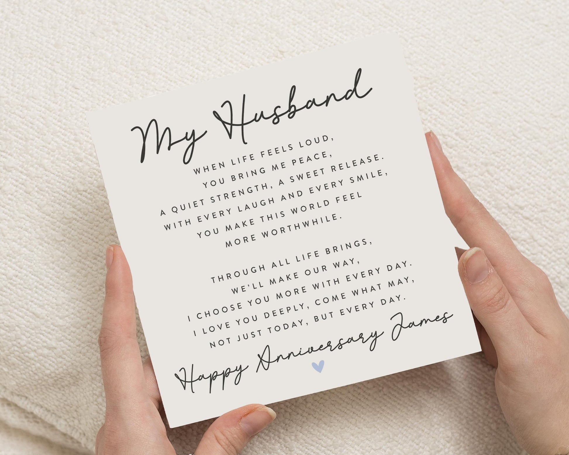 Anniversary Card for Husband, Romantic Anniversary Card, Poem Card for Him, Personalised Anniversary Card, Husband Card