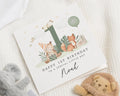 1st Birthday Card for Boy, Personalised First Birthday Card, Animal Birthday Card, Special Little Boy Birthday Card, Cute Birthday Card