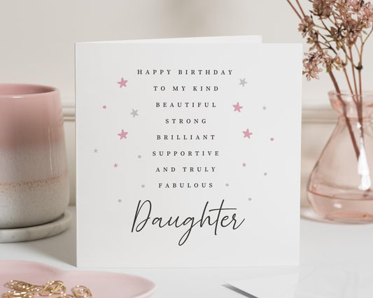 Birthday Card for Daughter, Daughter Birthday Card, Birthday Card for Her, Personalised Birthday Card, Cute Birthday Card for Girl