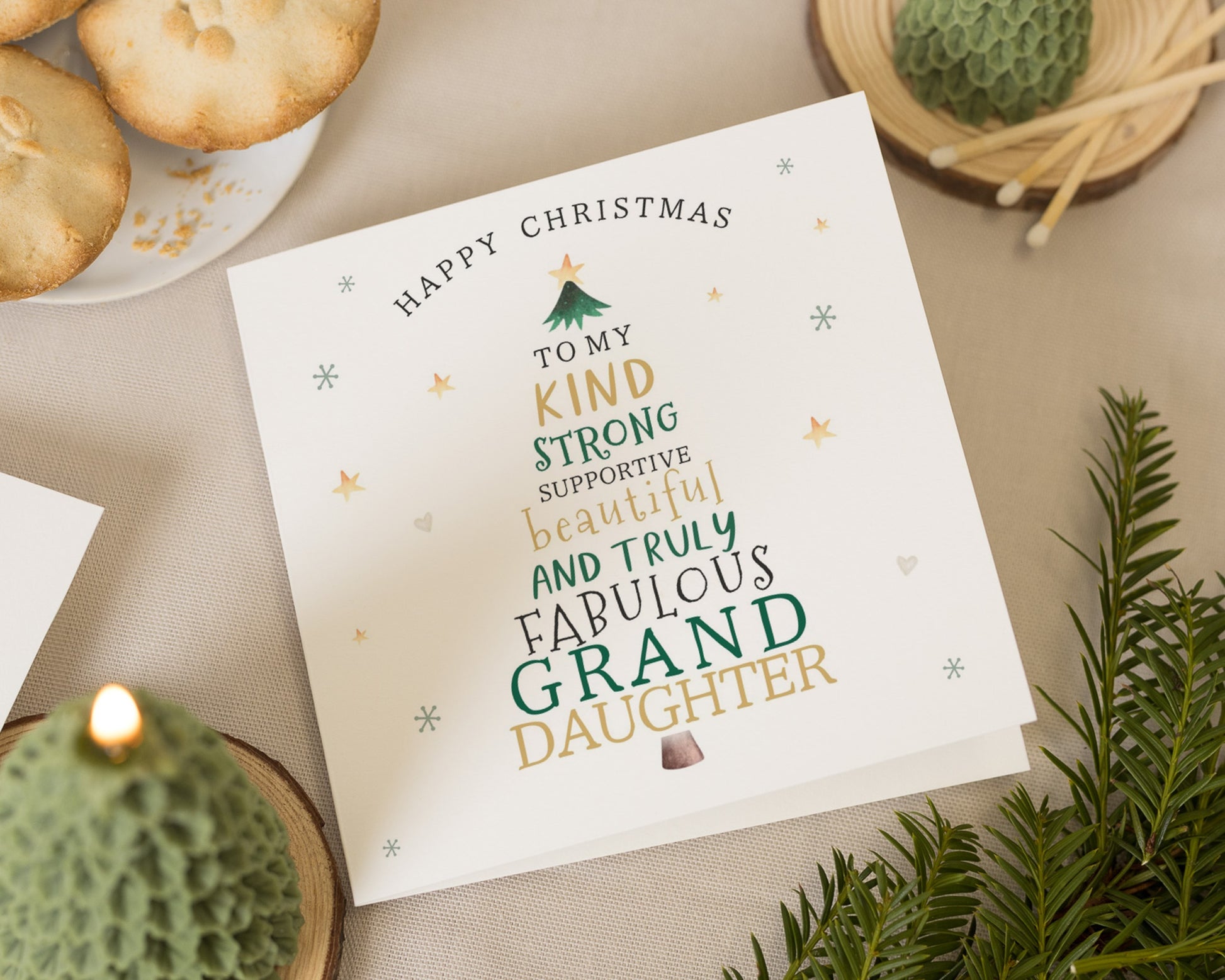 Christmas Card for Granddaughter, Granddaughter Christmas Card, Happy Christmas Card, Christmas Card for Her, Cute Christmas Card