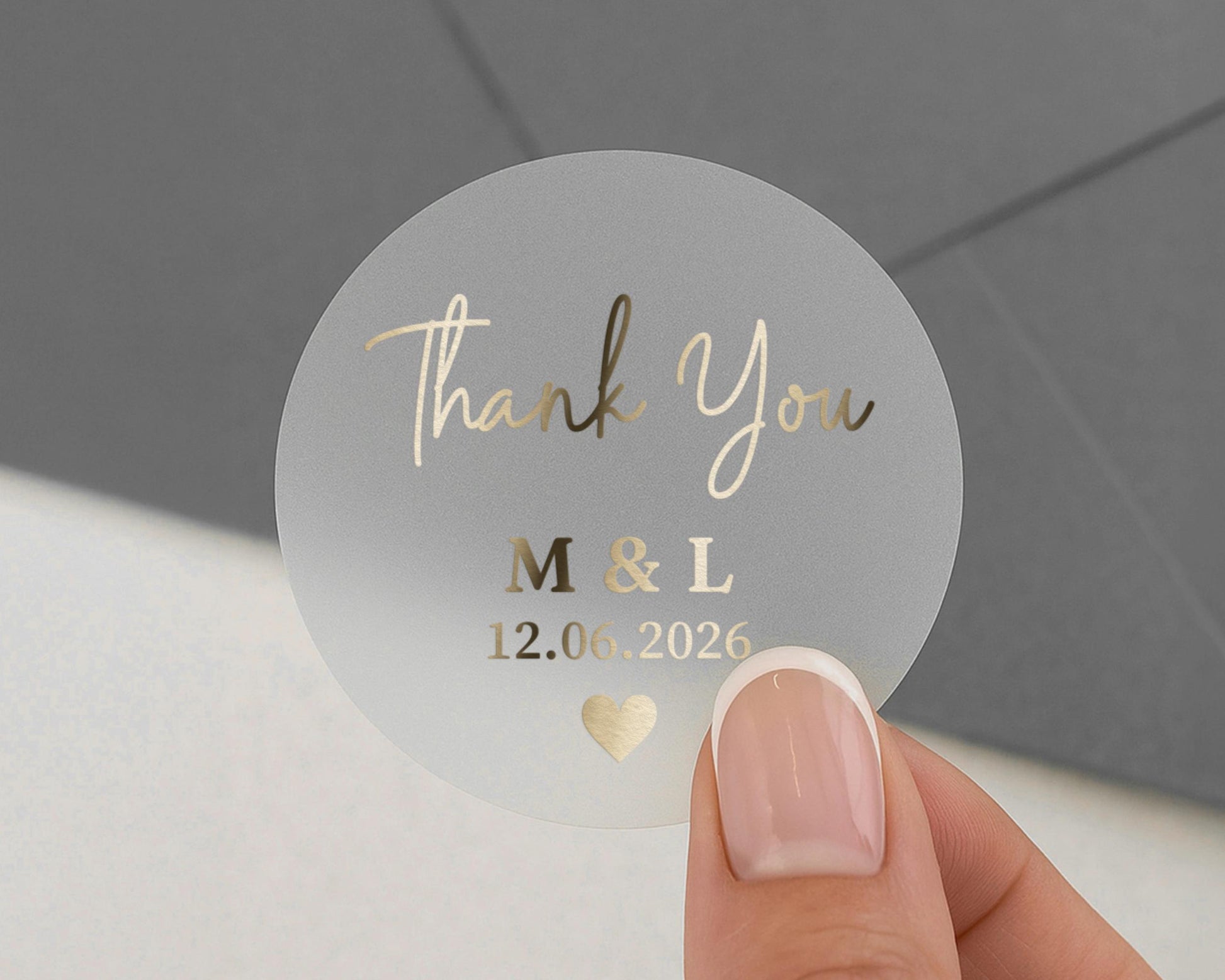 Thank You Sticker, Wedding Thank You Sticker, Personalised Thank You Label, Gold Foil Thank You Sticker, Custom Wedding Sticker
