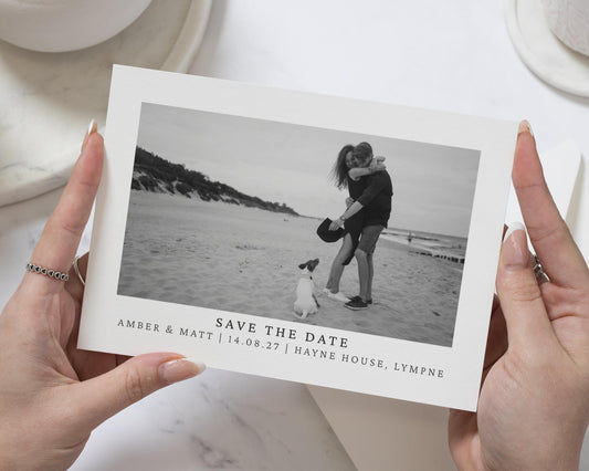Photo Save the Date Card, Personalised Save the Date Card, Wedding Save the Date, Custom Save the Date, Simple Save the Date, Modern