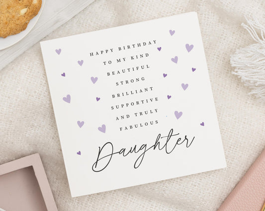 Birthday Card for Daughter, Daughter Birthday Card, Birthday Card for Her, Personalised Birthday Card, Cute Birthday Card for Girl