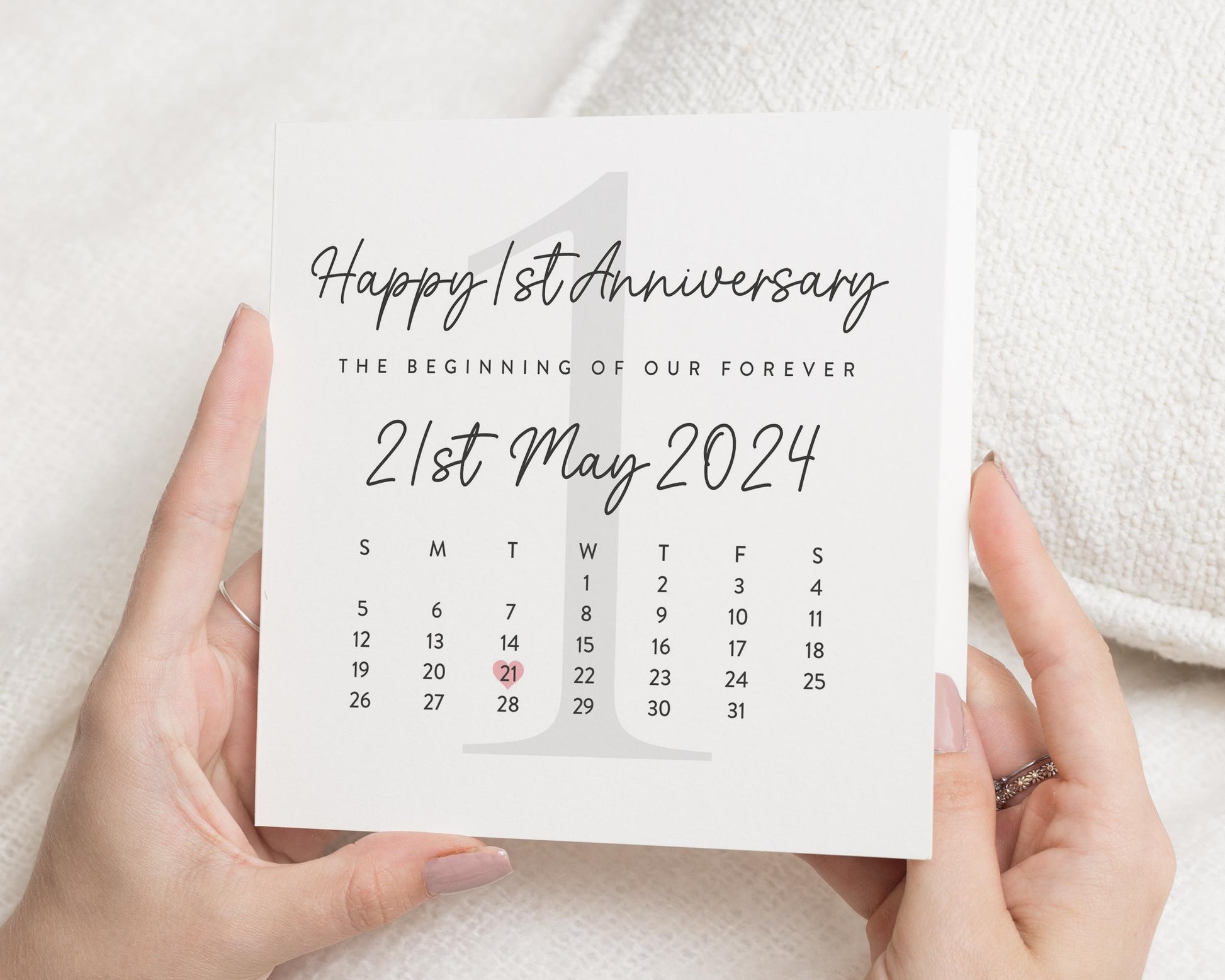 1st Anniversary Card, Personalised Anniversary Card, First Anniversary Card, Wedding Anniversary Card, Custom Date Card