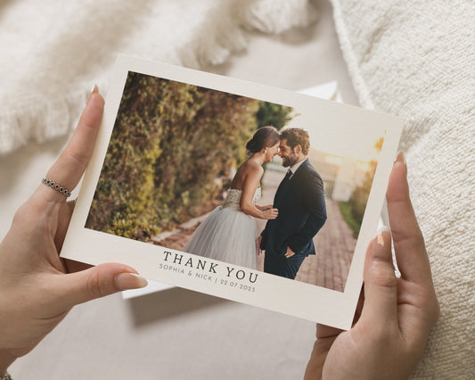 Personalised Wedding Thank You Card, Photo Wedding Thank You Card, Simple Wedding Thank You Card