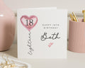 18th Birthday Card for Her, Personalised Birthday Card, Birthday Card for Daughter, Eighteen Birthday Card, Heart Balloon Card