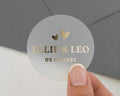 Personalised Wedding Sticker, Gold Foil Name Sticker, Custom Wedding Seal, Engagement Sticker, Save the Date Sticker, Wedding Label