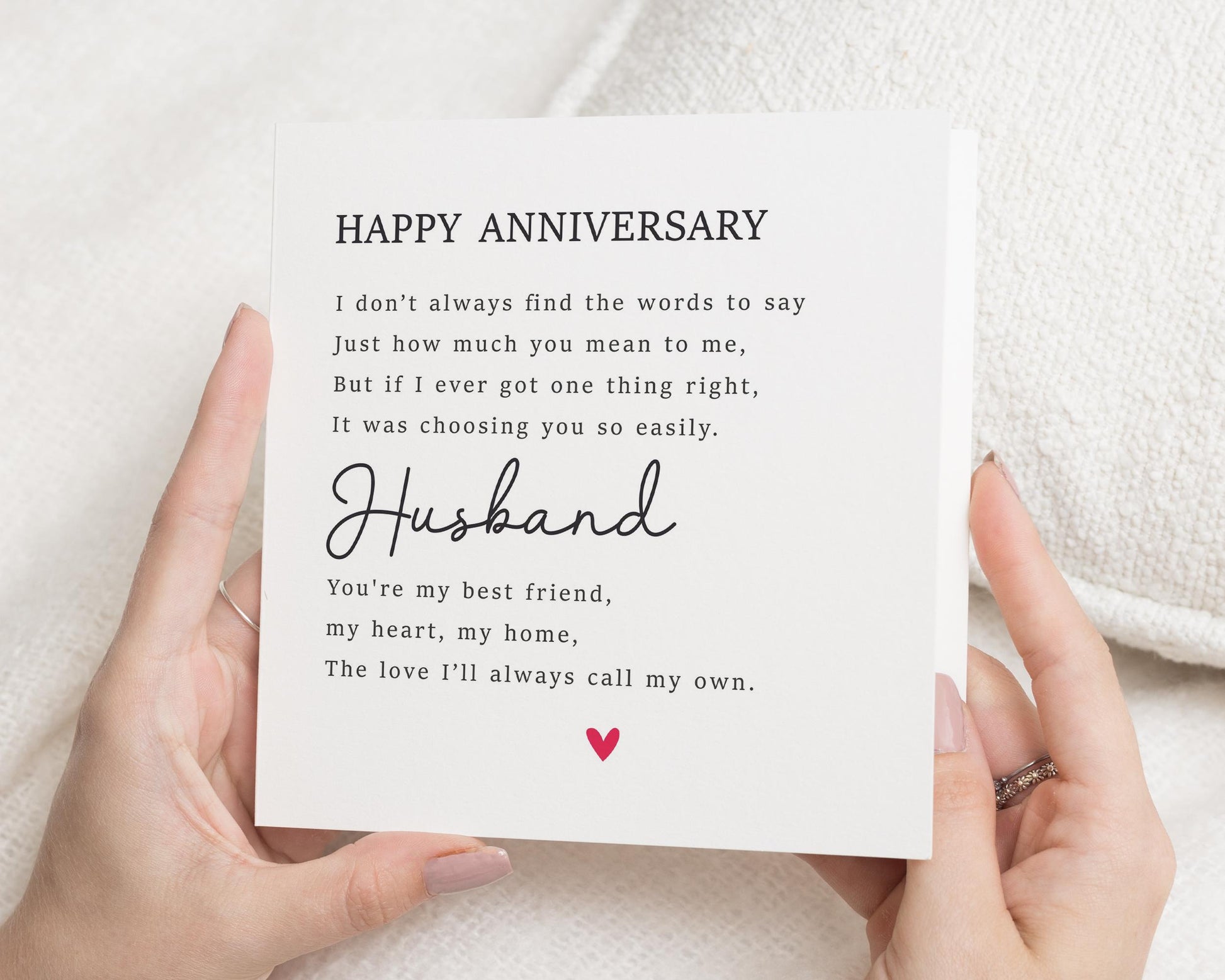 Anniversary Card for Husband, Husband Anniversary Card, Romantic Anniversary Card, Poem Card for Him, Husband Card