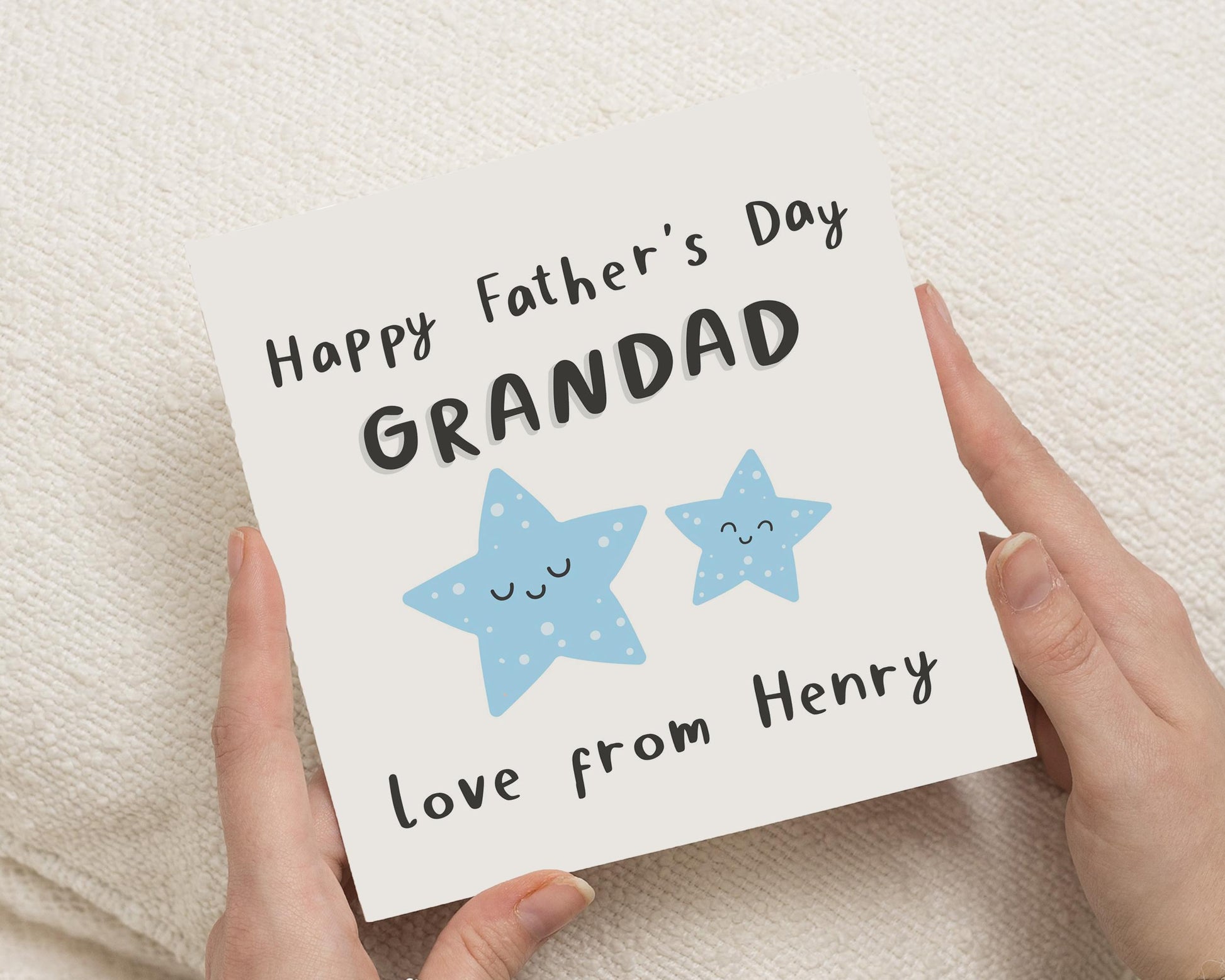 Fathers Day Card for Grandad, Grandad Fathers Day Card, Cute Fathers Day Card from Grandchild, Personalised Star Card