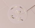 Personalised Thank You Sticker, Gold Foil Wedding Thank You Sticker, Custom Envelope Seal, Thank You Label, Wedding Sticker