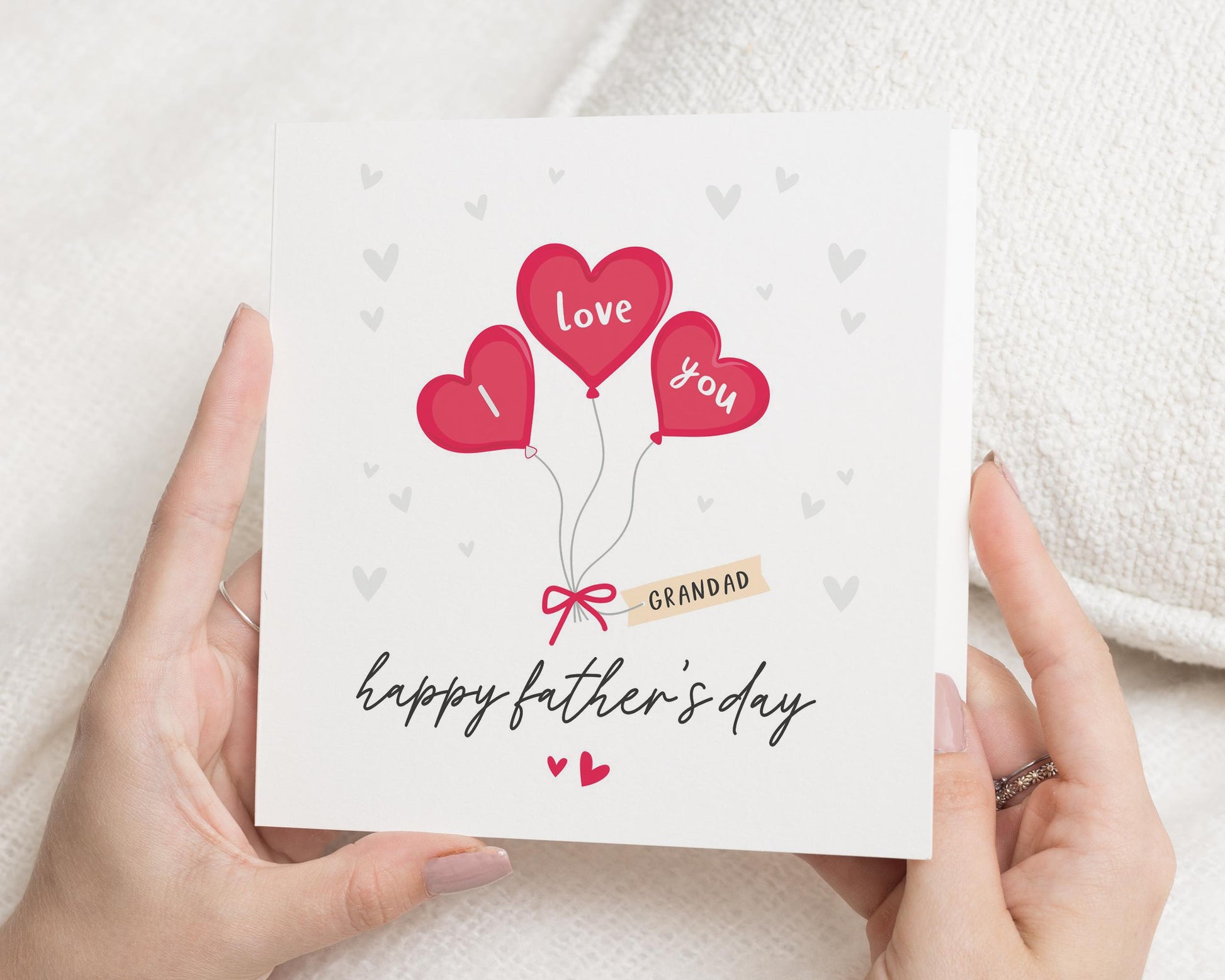 Fathers Day Card for Grandad, Happy Fathers Day Card, Grandad Card, I Love You Balloon Card, Cute Fathers Day Card for Him
