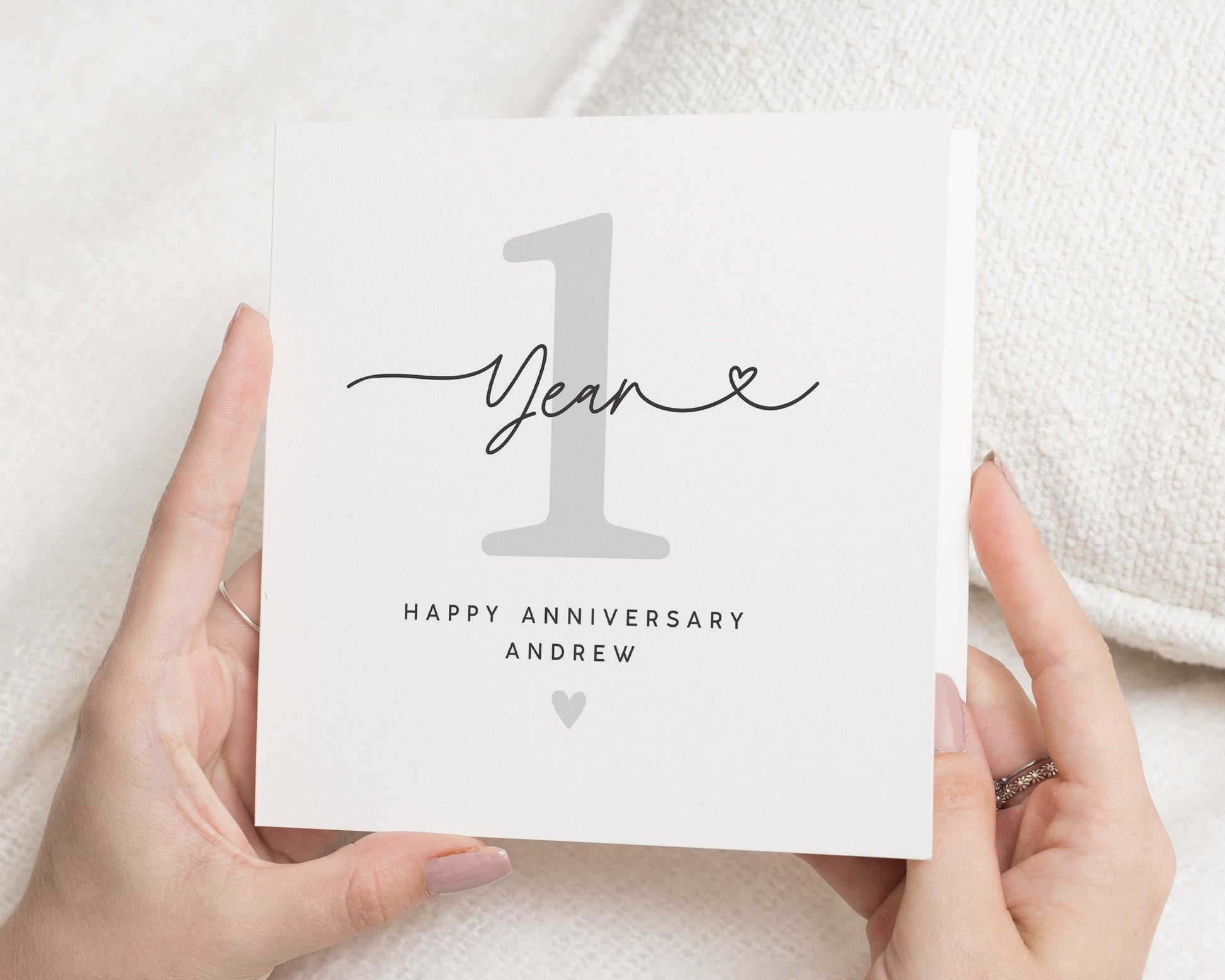 1st Anniversary Card, Personalised Anniversary Card, Anniversary Card for Him, Anniversary Card for Her, One Year Anniversary Card
