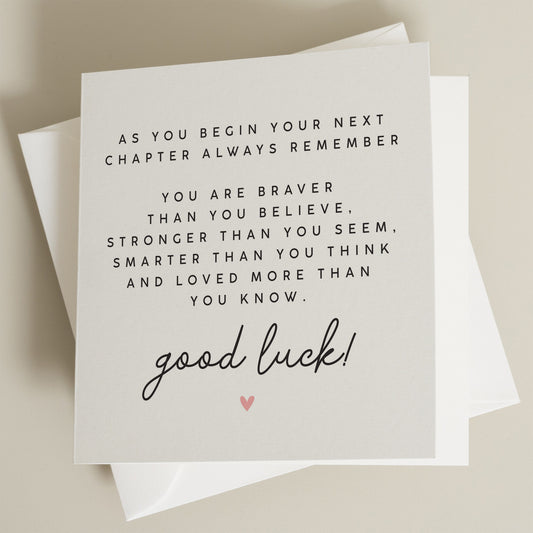 Congratulations New Job Card, New Chapter Card For Colleague, Poem Card For Friend, Leaving Work Card, Good Luck Card For Coworker