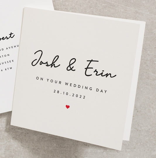 Personalised Wedding Day Card, Congratulations Wedding Card, Wedding Gift Card, Happy Wedding Day Card, Mr and Mrs Wedding Day Card WD002