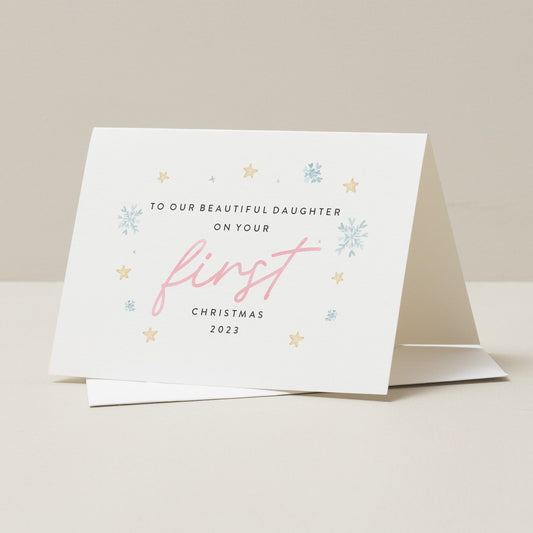 First Christmas Card For Daughter, 2023 Daughter 1st Christmas Card, Special Christmas Card To Daughter, 1st Christmas Gift, Xmas