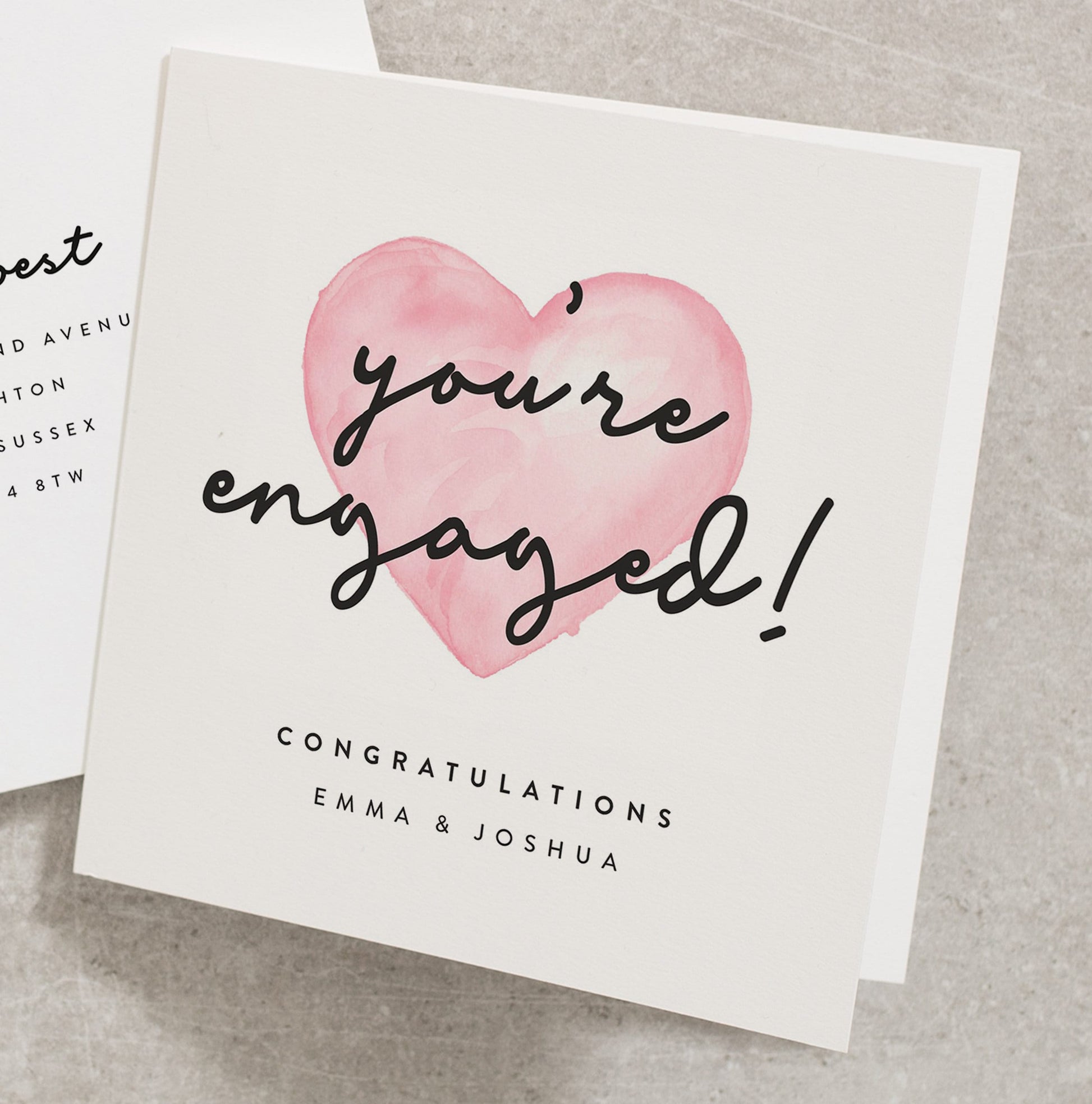 You're Engaged Personalisation Card, Congratulations On Your Engagement Card, Congrats On Your Engagement Card, Newly Engaged Card EN035