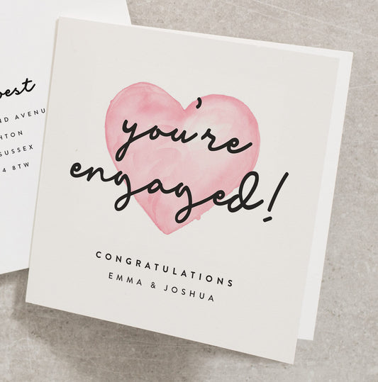 You're Engaged Personalisation Card, Congratulations On Your Engagement Card, Congrats On Your Engagement Card, Newly Engaged Card EN035