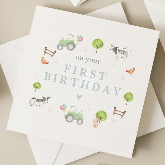 1st Birthday Card, Birthday Card For First Birthday, Children's First Birthday Card, For Daughter, For Son, Cute First Birthday Card