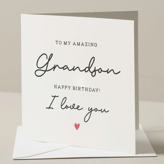 Birthday Card For Grandson, Grandson Birthday Card, Simple Grandson Birthday Card, Birthday Gift To Grandson, Boy Birthday Gift