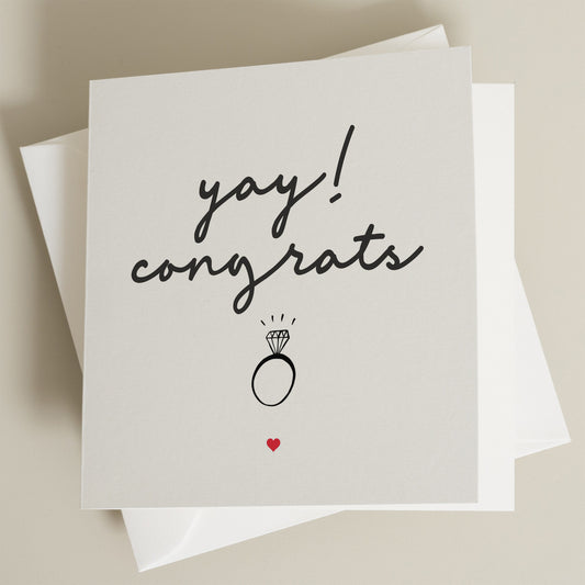 Engagement Card, Congratulations, Engaged Card For Friends, To The Happy Couple On Your Engagement, Congrats You're Engaged