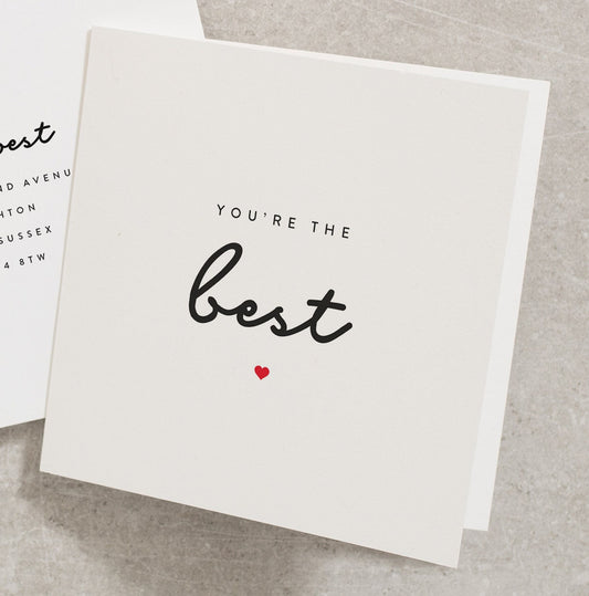 You're the Best Thank You Card, Simply the Best Greeting Card, Birthday Card, Personalised Thank You Card, Thankful Card, Best Friend TY039