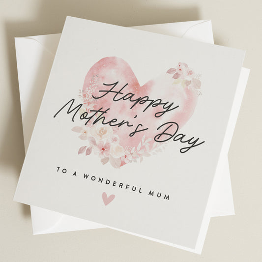 Mothers Day Card, Wonderful Mum Card, Best Mum Mother's Day Card, Mother's Day Gift To Mum, Cute Card For Mum, Mummy, Mum Gift For Her