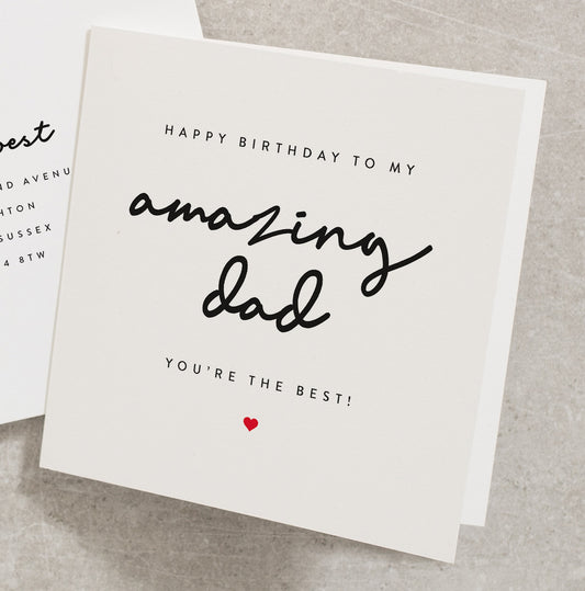 Dad Birthday Card From Baby Daughter, Happy Birthday To My Amazing Dad You're The Best, Dad Birthday Card, Dad Bday Card BC070