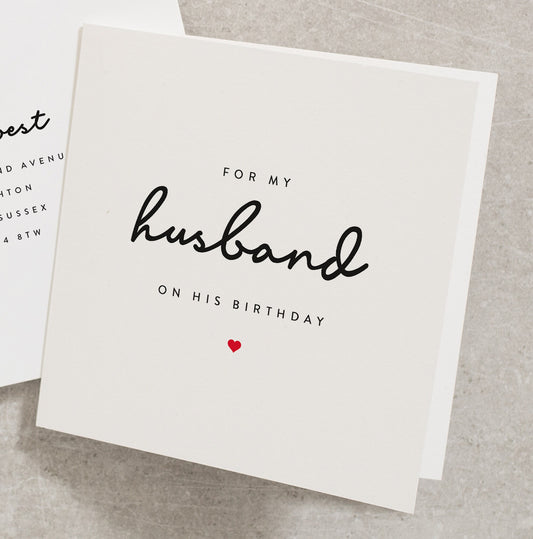 Husband From Wife, For My Husband On His Birthday, Husband Birthday Card, Husband Card BC011