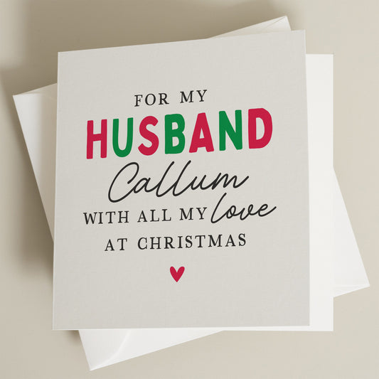 Christmas Card Husband, Husband Xmas Card For Him, Christmas Husband Card From the Wife, Christmas Card For Husband, Husband Christmas Gift
