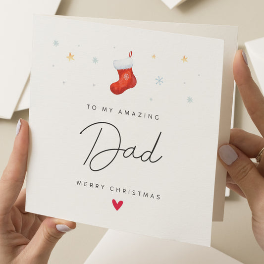 Christmas Card For Dad, Dad Christmas Card, Simple Christmas Card To Daddy, Amazing Dad Card, Xmas Card New Dad, Love You Dad