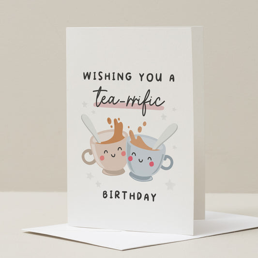 Happy Birthday Card, Tea Birthday Card, Tea Lover Card, Simple Birthday Card For Her, Birthday Card For Friend, Birthday Card For Her, Gift