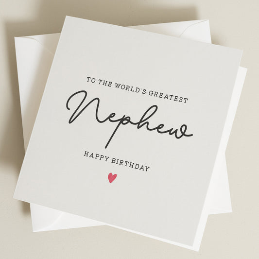 World's Greatest Nephew Birthday Card, Birthday Gift For Nephew, Birthday Card For Nephew, Birthday Gift For Him, Simple Birthday Card