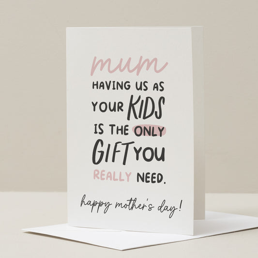 Mothers Day Card For Mum, Funny Mother's Day Card, Mothers Day Wine Card, Joke Mothers Day Card, Funny Mother's Day Card To Mum, Gift
