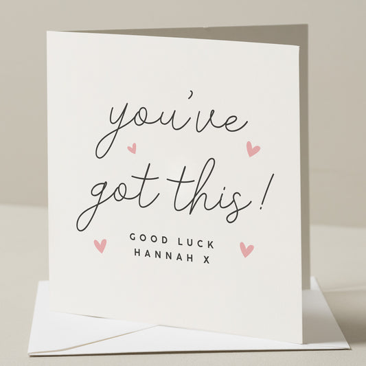 Good Luck Card, Leaving Card, New Job Card, Goodbye Farewell Card, Exam School College Uni University Leaving Card, You've Got This Card